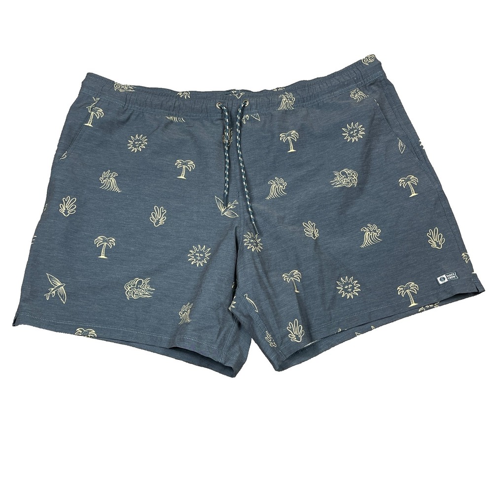 Salty Crew Good Vibes‎ Volley Shorts Mens XXL Blueish Gray All Over Print